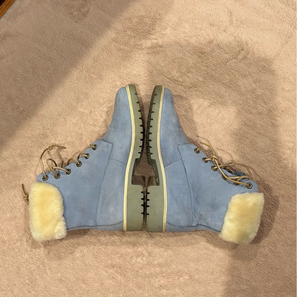 Women’s Light Blue Timberland Boots Fabric Material Size 8.5 - Picture 4 of 5